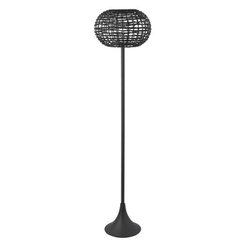 Jaemin 58" Modern Coastal Faux Rattan Integrated Indoor/Outdoor LED Solar Powered Floor Lamp